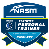 Certified Personal Trainer by the National Academy of Sports Medicine